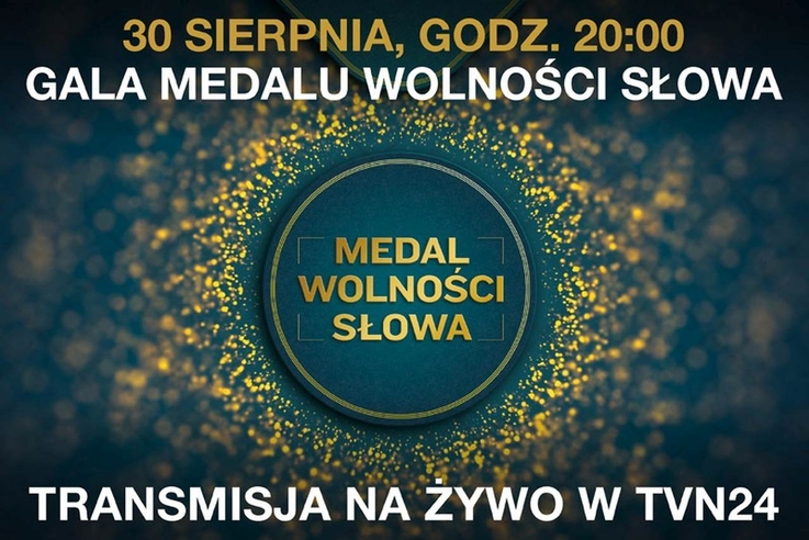 Dziś wieczorem gala Medalu Wolności Słowa w Gdańsku. Transmisja w TVN 24 i w mediach społecznościowych